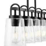 Progress Lighting Huntscroft Collection 34 in. 5-Light Matte Black Island Linear Chandelier for Bar, Kitchen and Dining Room