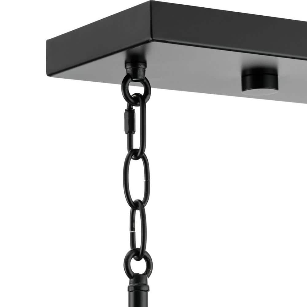 Progress Lighting Huntscroft Collection 34 in. 5-Light Matte Black Island Linear Chandelier for Bar, Kitchen and Dining Room