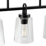 Progress Lighting Huntscroft Collection 34 in. 5-Light Matte Black Island Linear Chandelier for Bar, Kitchen and Dining Room