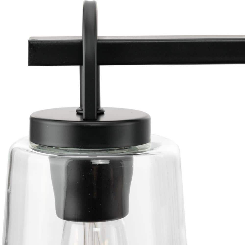 Progress Lighting Huntscroft Collection 34 in. 5-Light Matte Black Island Linear Chandelier for Bar, Kitchen and Dining Room
