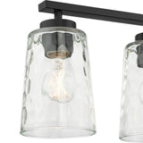 Progress Lighting Mauzy Collection 5-Light Matte Black Transitional Linear Chandelier with Clear Water Glass Shade for Dining Room