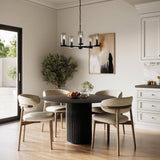 Progress Lighting Pellum Collection 25 in. 5-Light Matte Black Modern Traditional Chandelier for Dining Room