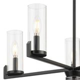 Progress Lighting Pellum Collection 25 in. 5-Light Matte Black Modern Traditional Chandelier for Dining Room