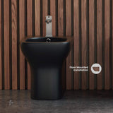 Swiss Madison Carre Elongated Matte Black Bidet - Sleek Modern Design