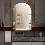 Tenleaf 24.00 in. W x 35.80 in. H Arched Metal Medicine Cabinet with Mirror, Wall Cabinet with Adjustable Shelves, Matte Black