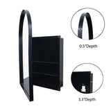 Tenleaf 24.00 in. W x 35.80 in. H Arched Metal Medicine Cabinet with Mirror, Wall Cabinet with Adjustable Shelves, Matte Black