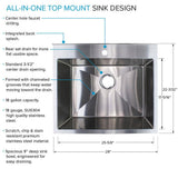 Transolid 18 Gal Matte Black Freestanding Laundry Sink with Cabinet and Faucet