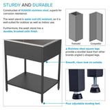 Transolid 18 Gal Matte Black Freestanding Laundry Sink with Cabinet and Faucet