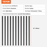 VEVOR Staircase Balusters 37.99 in. H x 0.22 in. W Flat Black Aluminum Alloy Stair Railing Kit Deck Baluster (72-Pack)