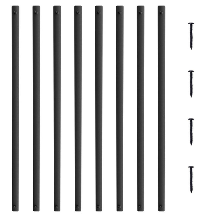 VEVOR Staircase Metal Balusters, 32.28 in. x 1 in. Flat Aluminum Alloy Decorative Banister Spindles 51 Pack
