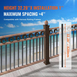 VEVOR Staircase Metal Balusters 32.28 in. H x 0.22 in. W Flat Black Aluminum Alloy Stair Railing Kit Deck Baluster (51-Pack)