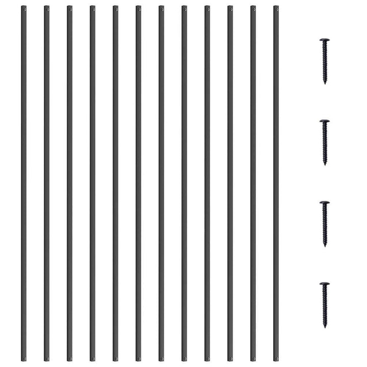 VEVOR Staircase Balusters 44.02 in. H x 0.51 in. W Square Black Aluminum Alloy Stair Railing Kit Deck Baluster (31-Pack)