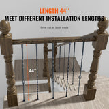 VEVOR 44 in. H x 2.2 in. W Black Galvanized Steel Spindles Stair Railing Kit Deck Baluster with Hollow Single Baskets