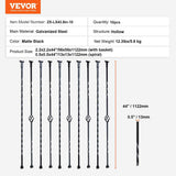 VEVOR 44 in. H x 2.2 in. W Black Galvanized Steel Spindles Stair Railing Kit Deck Baluster with Hollow Single Baskets