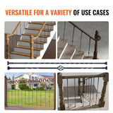 VEVOR 44 in. H x 2.2 in. W Black Galvanized Steel Spindles Stair Railing Kit Deck Baluster with Hollow Single Baskets