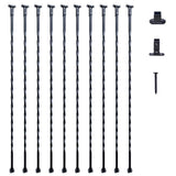 VEVOR Staircase Metal Balusters, 44 in. H x 1/2 in. W Galvanized Steel Decorative Banister Spindles, 10-Pack Deck Baluster