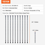 VEVOR Staircase Metal Balusters, 44 in. H x 1/2 in. W Galvanized Steel Decorative Banister Spindles, 10-Pack Deck Baluster