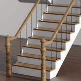 VEVOR Staircase Metal Balusters 44 in. Hx 0.51 in. W Black Galvanized Steel Stair Railing Kit Deck Baluster (10-Pack)