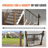 VEVOR Staircase Metal Balusters 44 in. Hx 0.51 in. W Black Galvanized Steel Stair Railing Kit Deck Baluster (10-Pack)