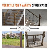 VEVOR Staircase Metal Balusters 44 in. H x 0.79 in. W Black Galvanized Steel Stair Railing Kit Deck Baluster (10-Pack)