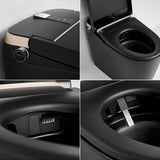 WELLFOR Smart Bidet Toilet 1.28 GPF Matte Black - LED Screen, Auto Functions, Heated Seat