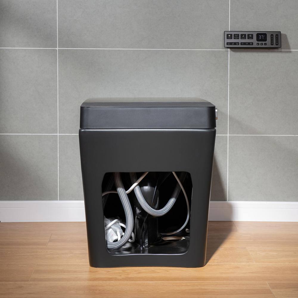 WOODBRIDGE Elongated Square Smart Bidet Toilet 1.0/1.6 GPF in Matte Black