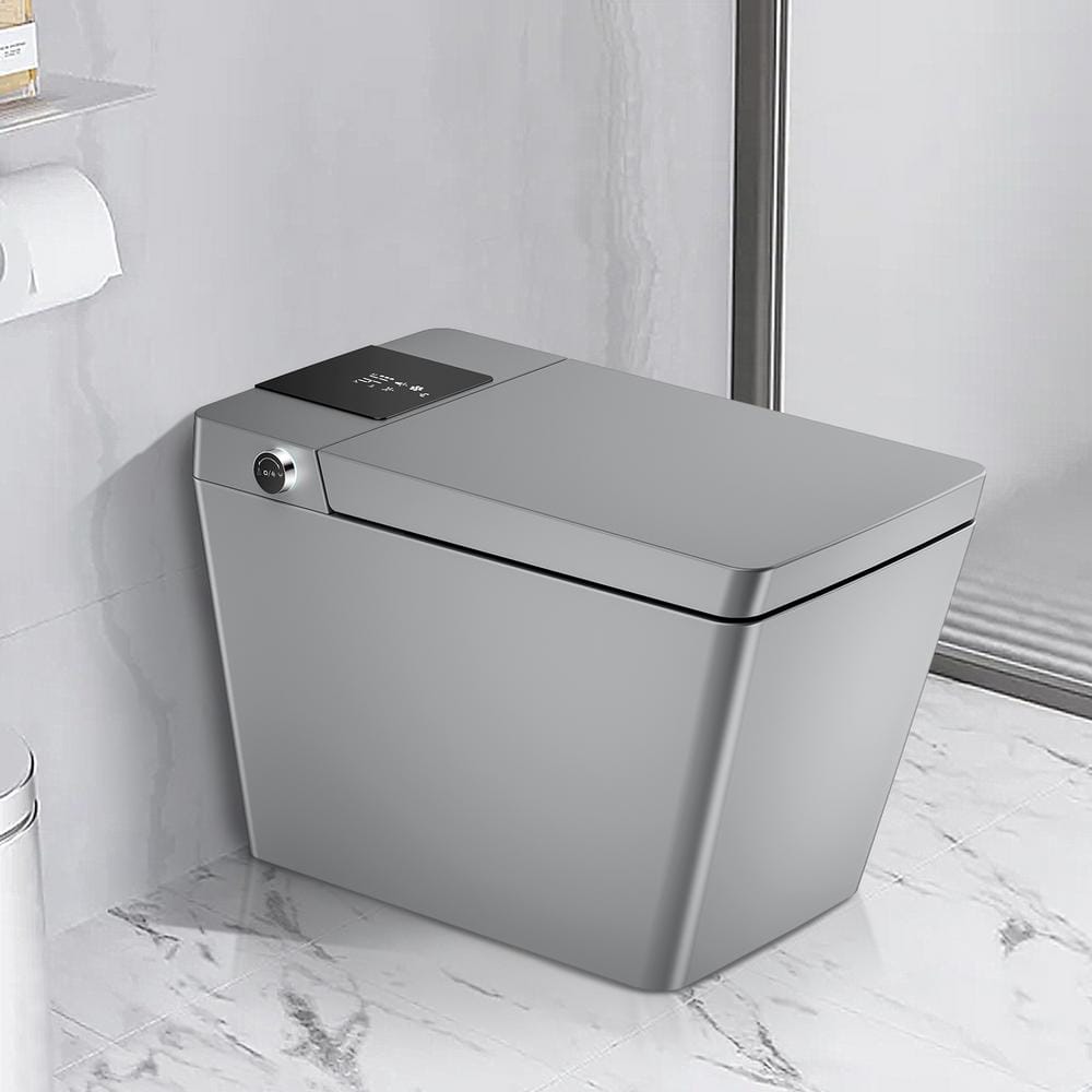 ANGELES HOME Rectangular 12-Inch Rough-In Smart Bidet Toilet with Auto Open/Flushing and Remote