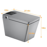 ANGELES HOME Rectangular 12-Inch Rough-In Smart Bidet Toilet with Auto Open/Flushing and Remote