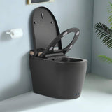 UPIKER Smart 12-in-1 Single Flush Elongated Toilet in Matte Gray with Heated Seat