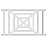 Acurio Latticeworks Scottish Cross 29 in. x 4 ft. White Decorative Vinyl Rail Panel