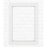 Delta 33 in. W x 47 in. H (L1) Framed Rectangular Deluxe Glass Bathroom Vanity Mirror in Matte White