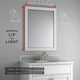 Delta 33 in. W x 47 in. H (L1) Framed Rectangular Deluxe Glass Bathroom Vanity Mirror in Matte White