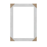 Delta 33 in. W x 47 in. H (L1) Framed Rectangular Deluxe Glass Bathroom Vanity Mirror in Matte White