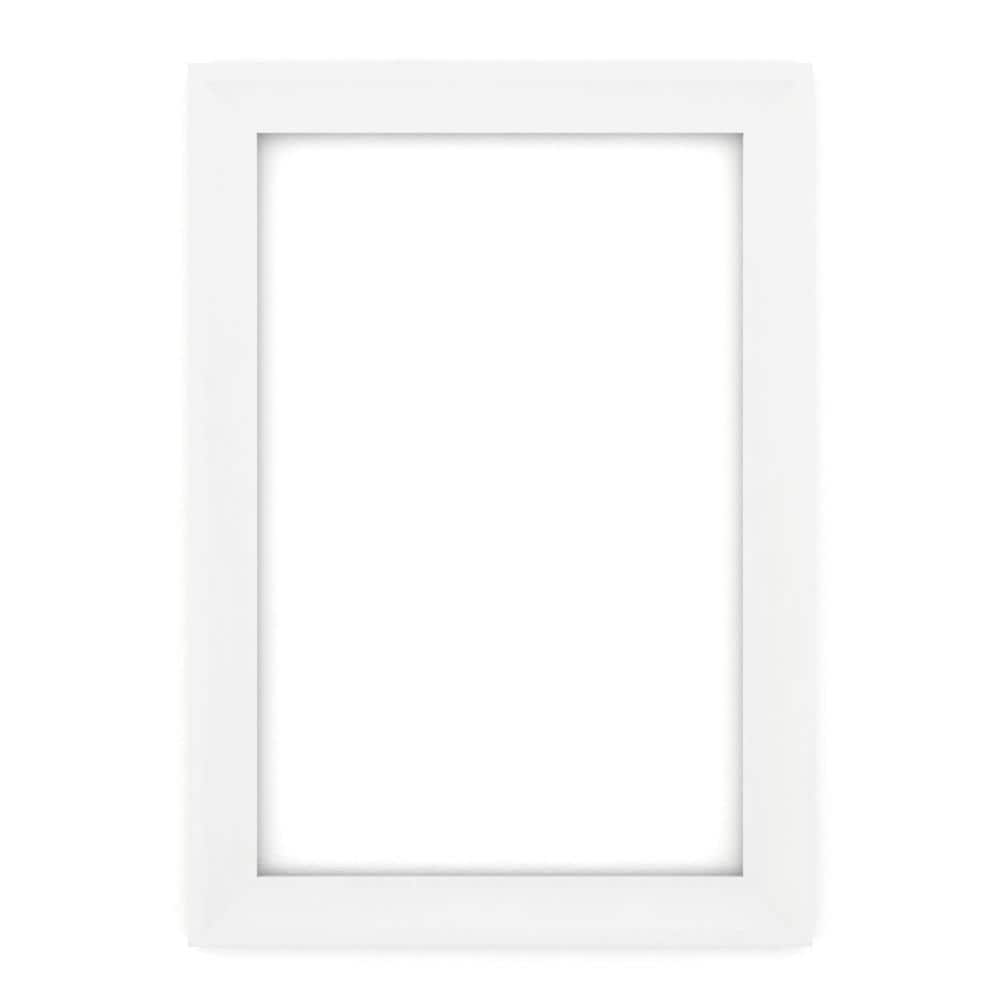 Delta 33 in. W x 47 in. H (L1) Framed Rectangular Deluxe Glass Bathroom Vanity Mirror in Matte White