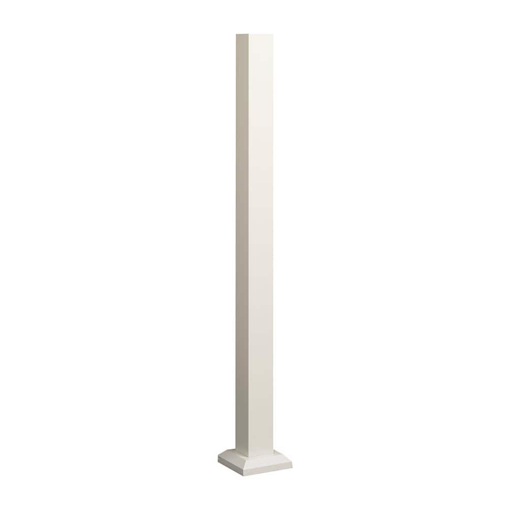 FORTRESS Al13 Home Rail 45.5 in. H x 3 in. W Aluminum Matte White Blank Post with Base Cover