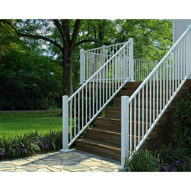 FORTRESS Al13 Home Rail 51 in. H x 3 in. W Aluminum Matte White Blank Post with Base Cover