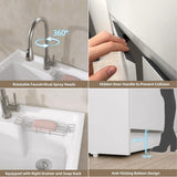 Getpro 30 in. Freestanding Solid Surface Laundry Utility Sink with Faucet and Cabinet