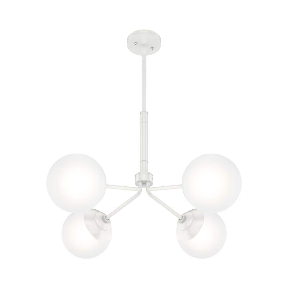 Hunter Hepburn 4 Light Matte White Chandelier Bedroom Light