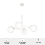 Hunter Hepburn 4 Light Matte White Chandelier Bedroom Light