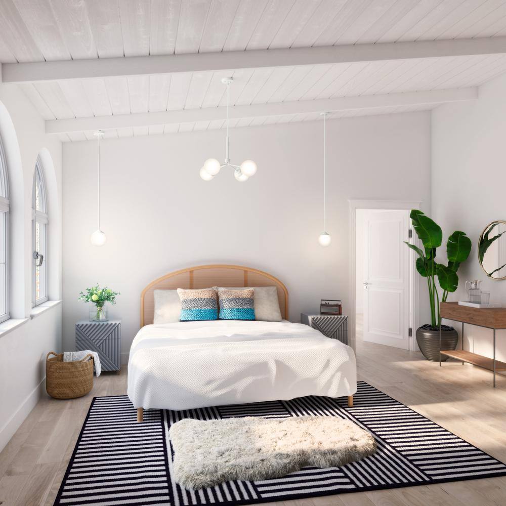 Hunter Hepburn 4 Light Matte White Chandelier Bedroom Light