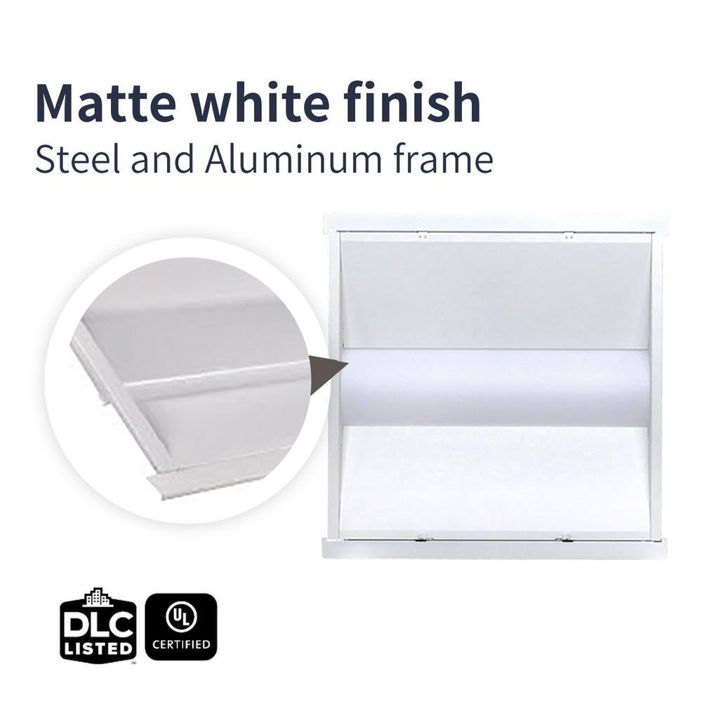 Unbranded 2 ft. x 2 ft. 4066 Lumens Integrated LED Panel Light in Matte White Finish, 5000K (1-Pack)