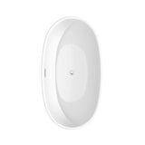 Wyndham Collection Juno 59 in. Acrylic Freestanding Bathtub, Matte White with Chrome Trim