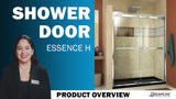 DreamLine Essence-H 44 to 48 in. x 76 in. Semi-Frameless Bypass Sliding Shower Door, Brushed Nickel