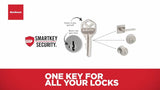 Kwikset Dakota Polished Brass SmartKey Single-Cylinder Deadbolt Keyed Entry Door Handleset