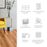 ASPEN FLOORING Meadow Hickory 9/16 in T x 8.66 in. W Tongue and Groove Wire Brushed Engineered Hardwood Flooring (31.25 sqft/case)
