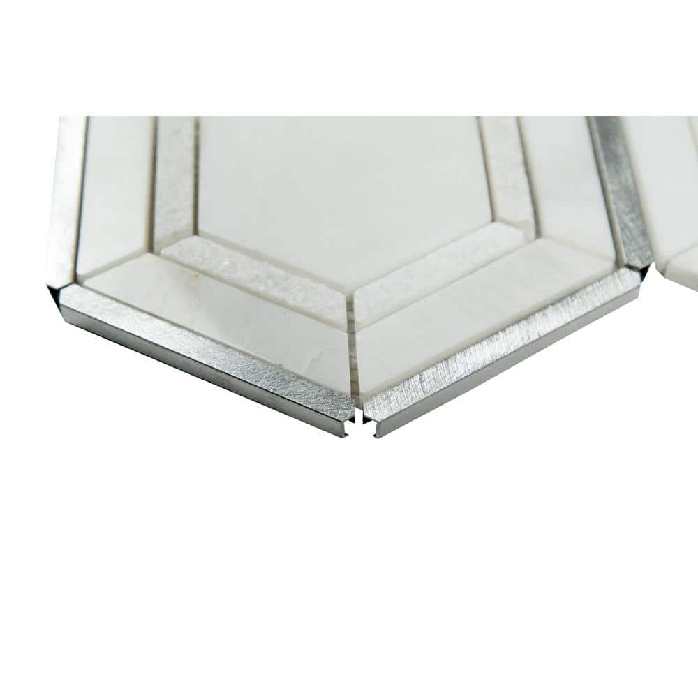 MSI Medici Silver Pattern 10.83 in. x 12.44 in. x 8mm Stone Metal Blend Mesh Mounted Mosaic Tile (9.4 sq. ft/Case)
