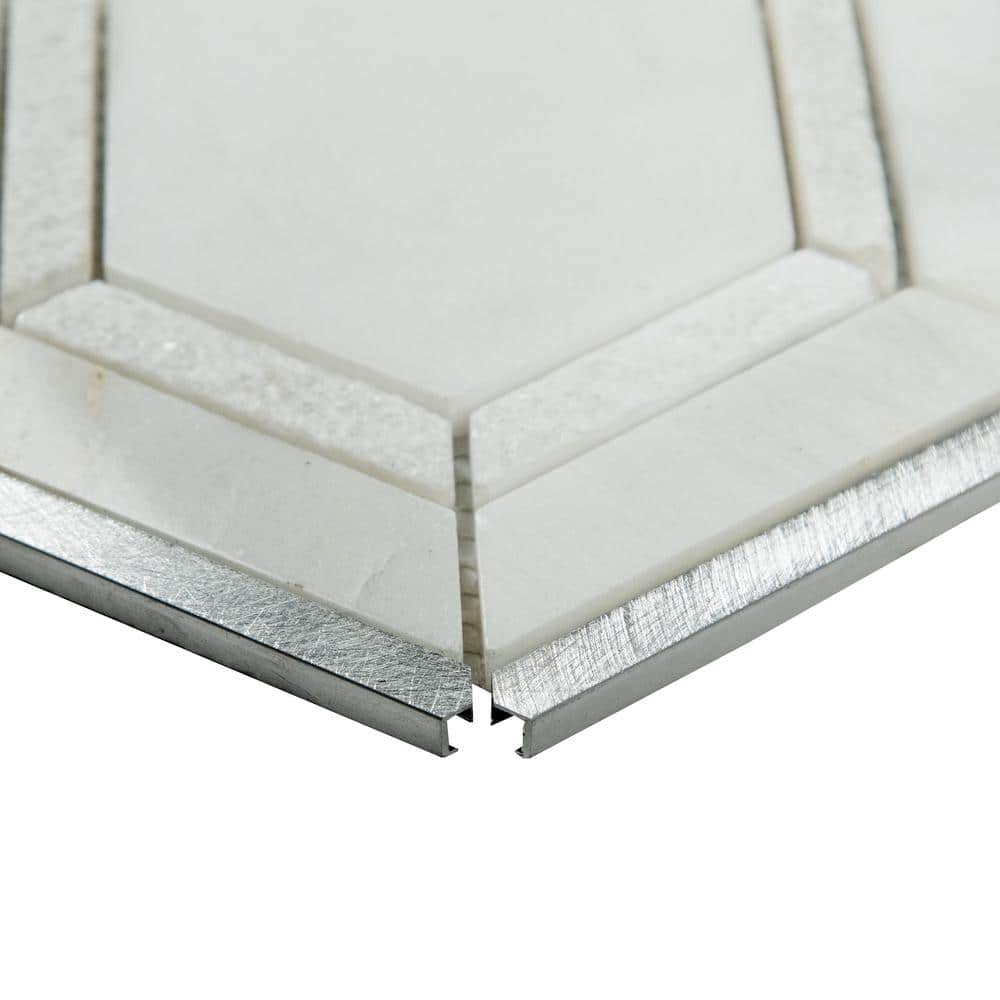 MSI Medici Silver Pattern 10.83 in. x 12.44 in. x 8mm Stone Metal Blend Mesh Mounted Mosaic Tile (9.4 sq. ft/Case)