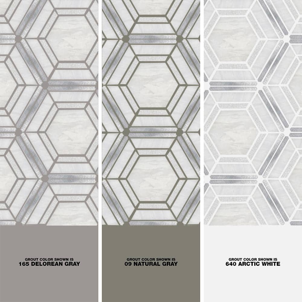 MSI Medici Silver Pattern 10.83 in. x 12.44 in. x 8mm Stone Metal Blend Mesh Mounted Mosaic Tile (9.4 sq. ft/Case)