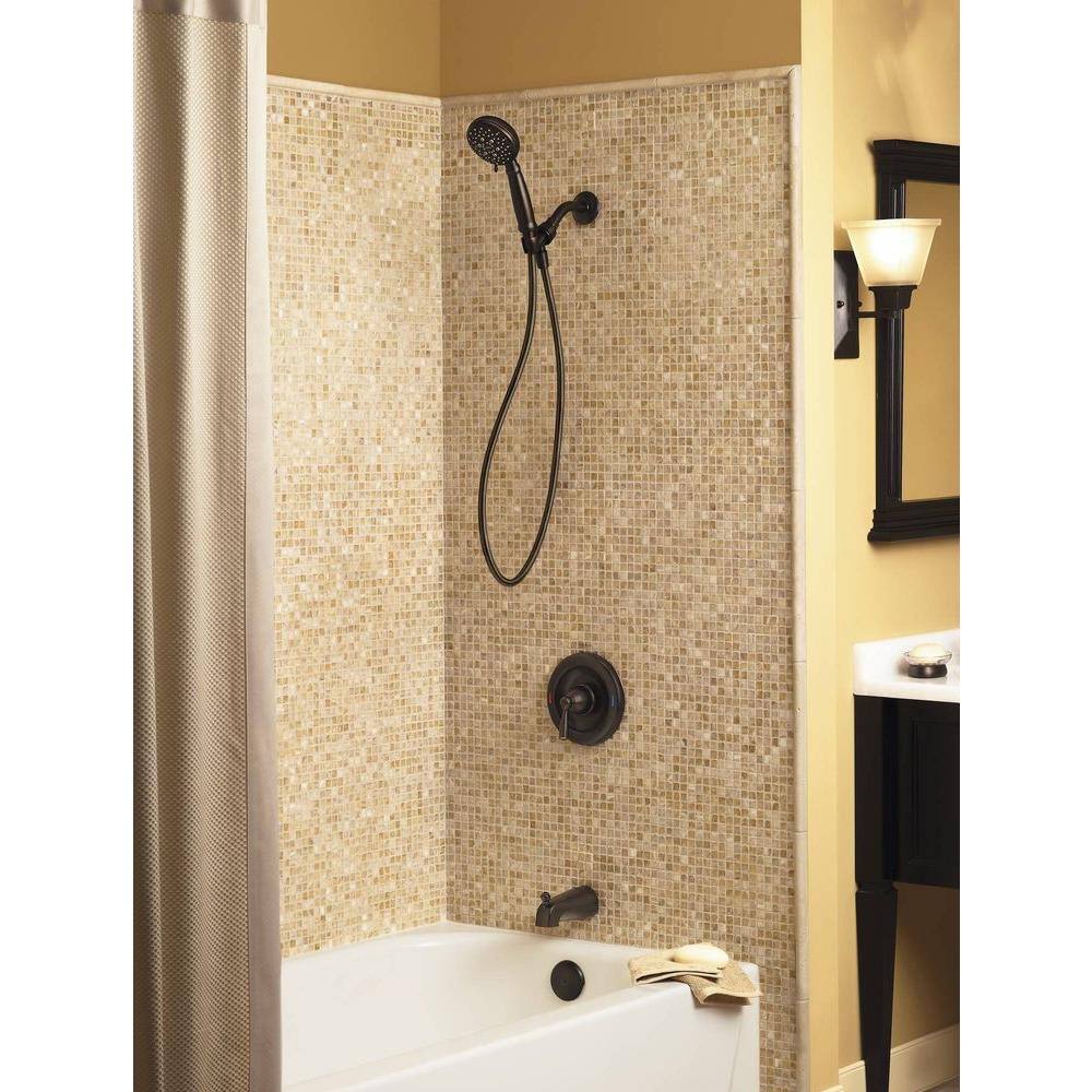 MOEN Banbury 5-Spray 4 in. Single Wall Mount Handheld Adjustable Shower Head in Mediterranean Bronze