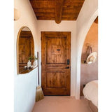 36 in. x 80 in. Mediterranean Knotty Alder Square Top Unfinished Single Left-Hand Inswing Prehung Front Door
